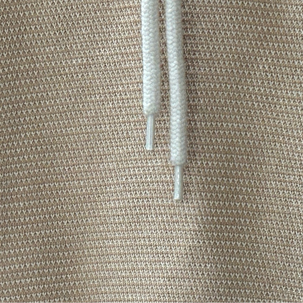 Varley Maceo Textured Knit Mock Neck Drawstring Pullover Sweatshirt Beige Size S - Picture 11 of 16